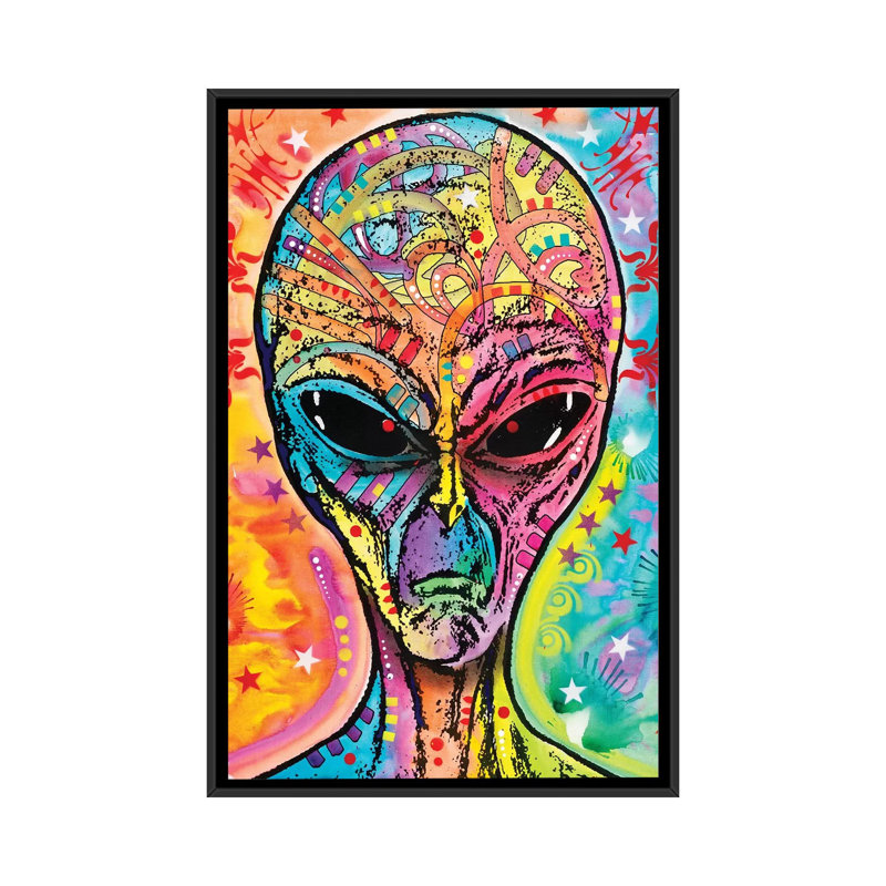 «Alien - Far Out», impression sur toile, H 60 po x l 40po x P 1,5 po, Toile encadrée noire, Pas de tapis