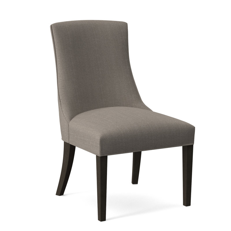 Tuxedo Slipper Dining Chair, Frost White Finish, Stone Crypton Performance; 0884-83