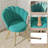 Back Velvet Accent Chair with Gold Legs, 18.5" Wide Upholstered Armchair with Padded Seat & Back – Modern Comfy Vanity Chair for Bedroom, Living Room, Makeup Room, Small Spaces-1729597703