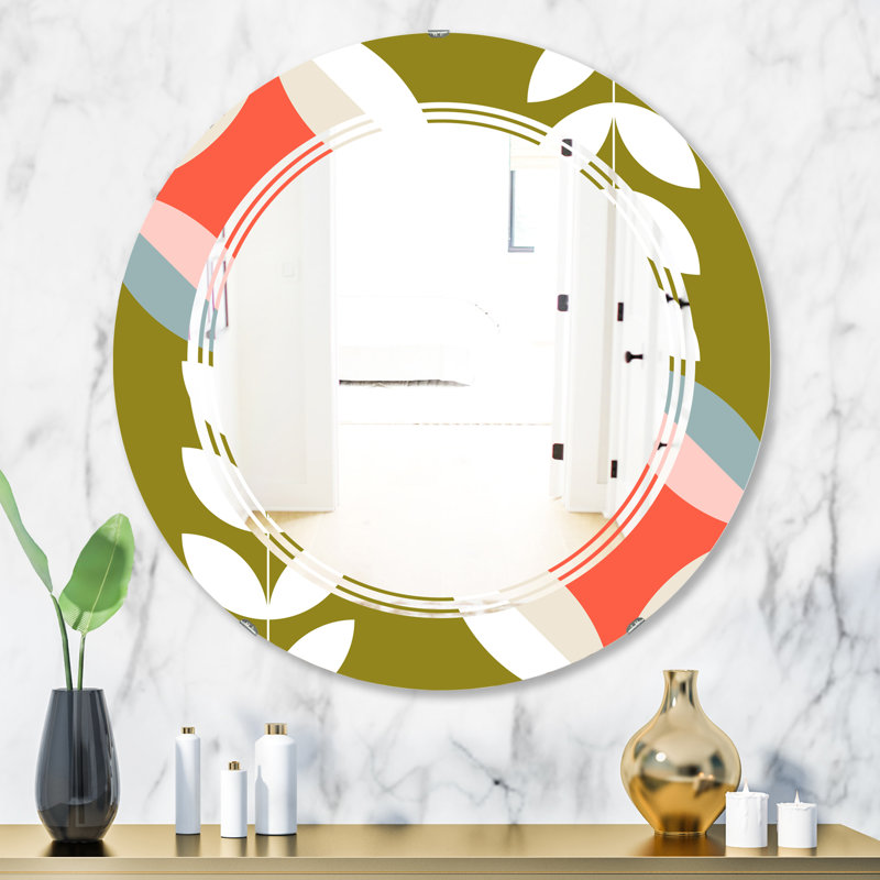 Miroir mural Triple C, H 23,6 po x l 23,6 po, Triple C motif botanique I
