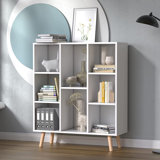 Johntavius 32" W x 37" H Bookcase with 8 Cubes