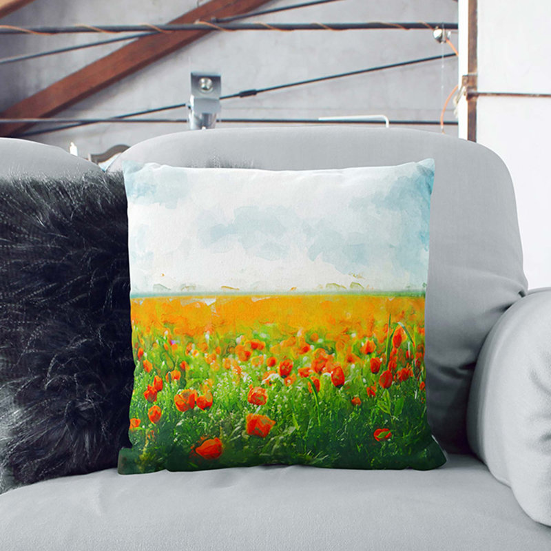 Square Throw Cushion, 40cm H x 40cm W x 15cm D, Black