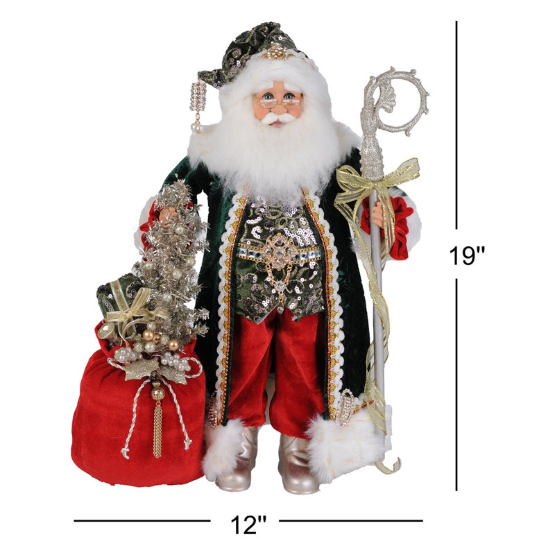 Père Noël émeraude scintillant illuminé