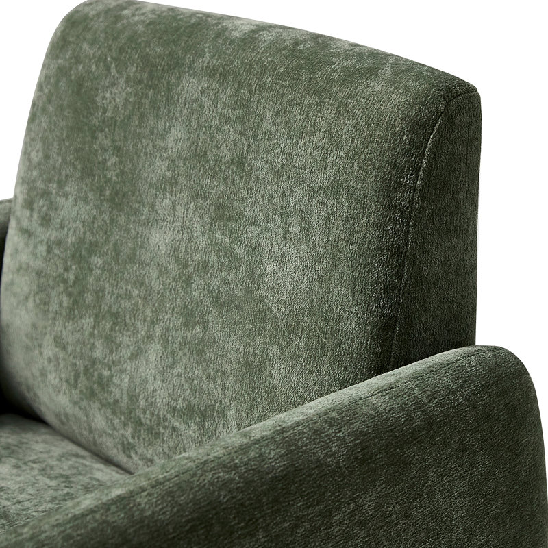 Natalie 26"W Modern Upholstered Fully Assemble Dining Chair with Solid Wood Legs, Green