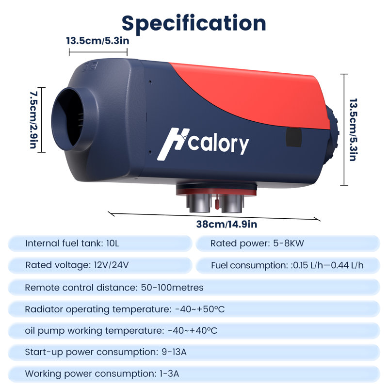 8KW Diesel Heater, 10L HBU1S Parking Diesel Air Heater Fast Heating 12/24V with Bluetooth App Control, Automatic Start and Stop, Multiple Timed Settings, Altitude Mode for RV Garage 2025 Upgraded