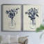 Indigo Floral Vase I - Ensemble de 2 reproductions de cadres photo sur toile-859639733-859639737