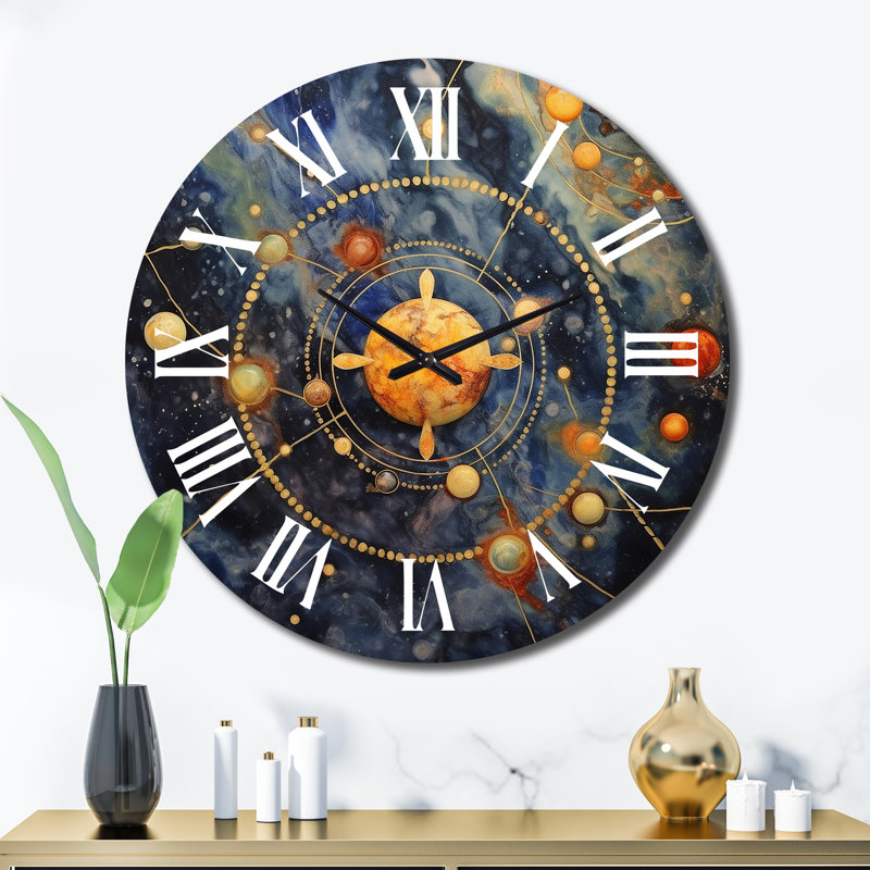 Horloge murale bleue et bleue, Très grand