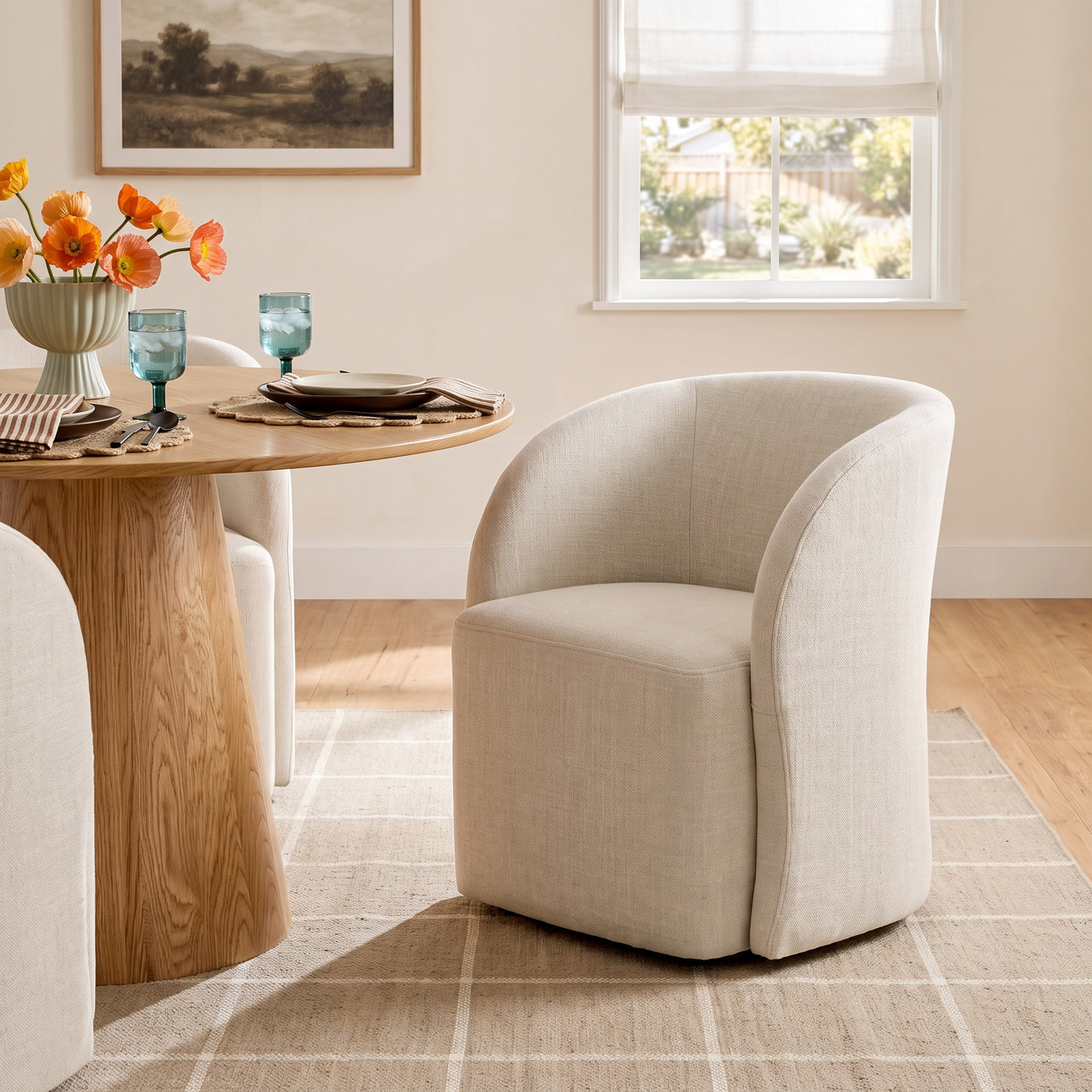 Frankie Dining Chair, Effie Linen Performance Linen