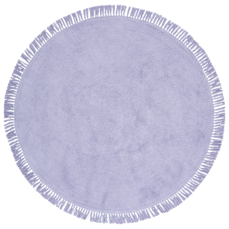Daishana Handtufted Recycled Cotton Machine Washable Solid Color Rug, Round 5'