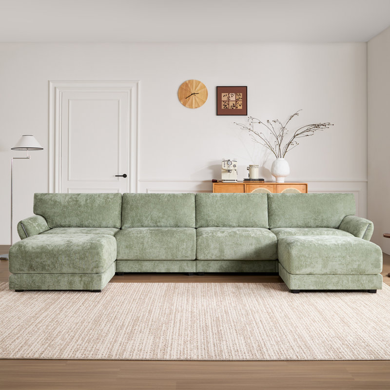 142" Modular Sectional Sofa, Green