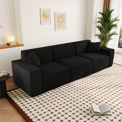 Boneless Cloud Sectional Couch, Modern Modular Sectional Sofa With Deep Seats, Upholstered Chenille Boneless Cloud Couches For Living Room Bedroom