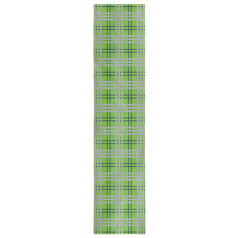 Paid Polyester Table Runner, 72" L x 16" W, Action Green/College Navy/Wolf Gray