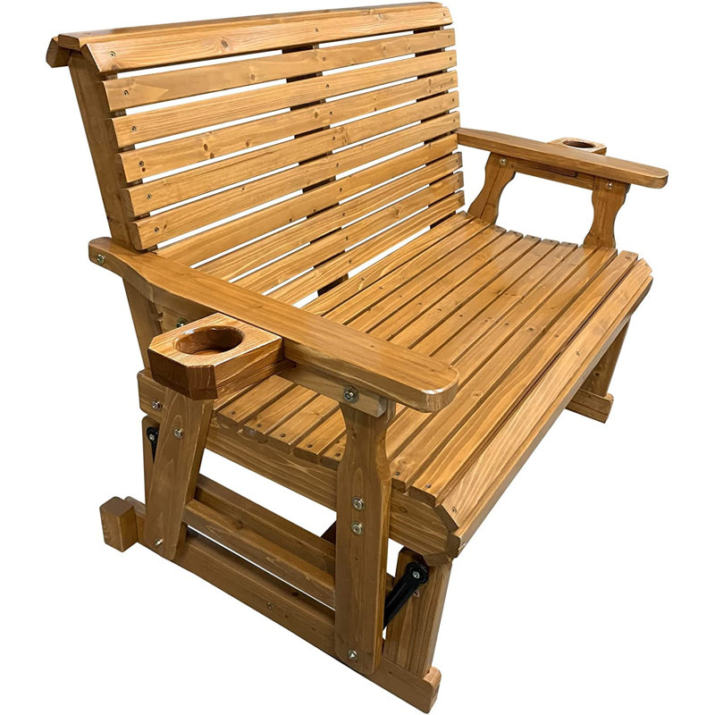 Fauteuil oscillant d'extérieur en bois Ruvimbo, Brown