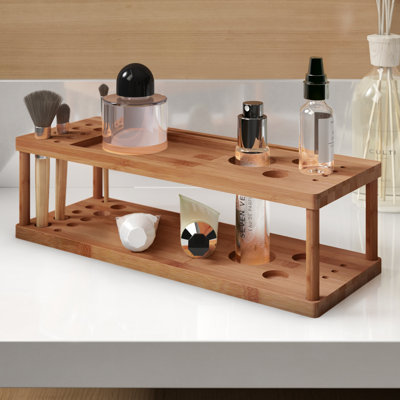 Sadowa Wood 19 Compartment Makeup Organizer