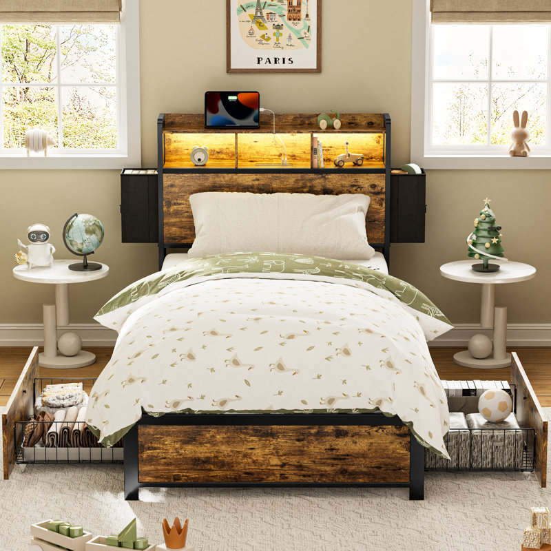 Antioch Bed, Twin, Brown