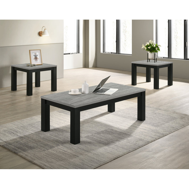 Theo Gray/Black 3-Piece Cocktail Set