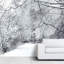 Murale neige couverte de branches d'arbres-88769669