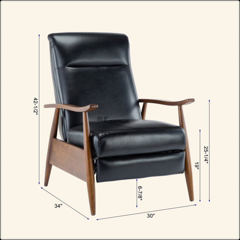 Fauteuil inclinable à accoudoirs en bois