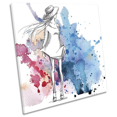 Z2383 Fashion Watercolour Sketch 1 Piece Wrapped Canvas Painting