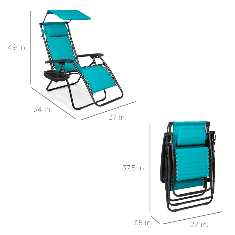 Alahia Folding Recliner Chair, Peacock Blue
