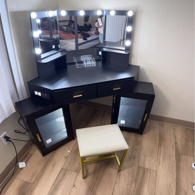 blue dress for baby girl Corner Computer Desk Triangle Writing Workstation with Storage Shelf-B   Level Up Desks