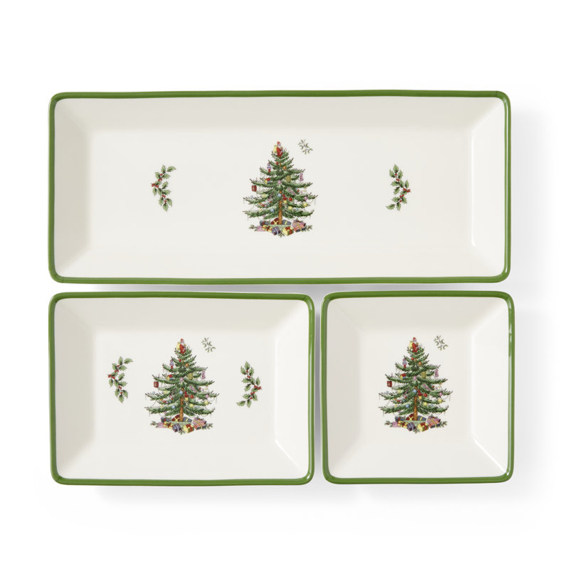 Christmas Tree 3PC NESTING TRAYS TRADITIONAL