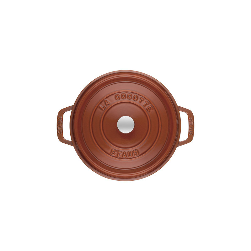 La Cocotte Cast Iron Round Cocotte, Burnt Orange, 2.75 quarts