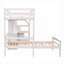 Storage-Focused Multi-Sleeper Platform Loft Bed, Solid Pine Construction, Twin Size with Separate Guest Bed, Crisp White