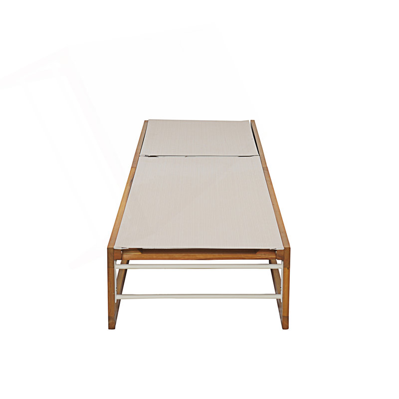 1PC Outdoor Chaise Lounge With Mesh Seating, 1, Beige