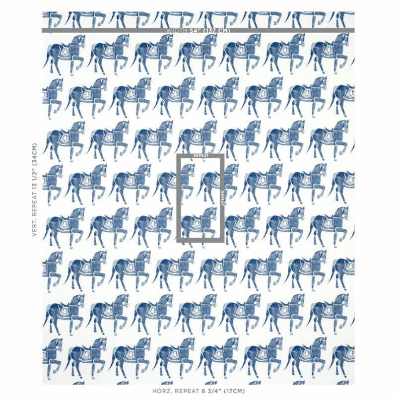 Tissu Schumacher x Molly Mahon Marwari, Bleu marine