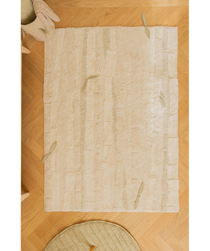 Handmade Shag Cotton Floral Area Rug