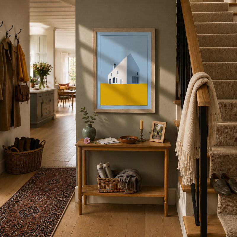 Geometric Architecture Minimalist - Print, A2 - 59.4 x 42.0 cm, Oak