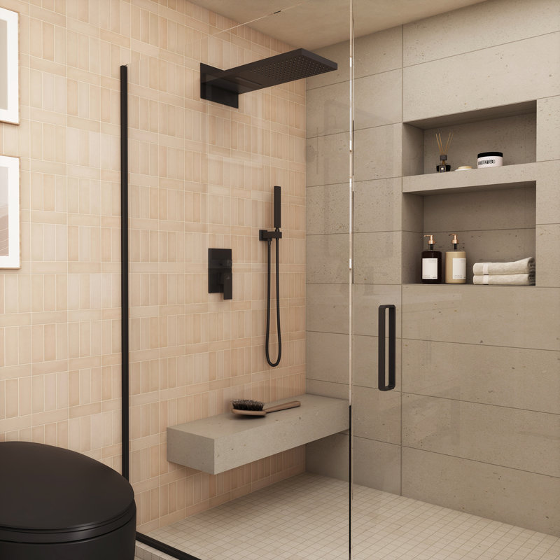 Rainier 22" Rainfall Complete Shower System with with Rainfall & Waterfall Spray, Handheld and Rough-in Valve Included