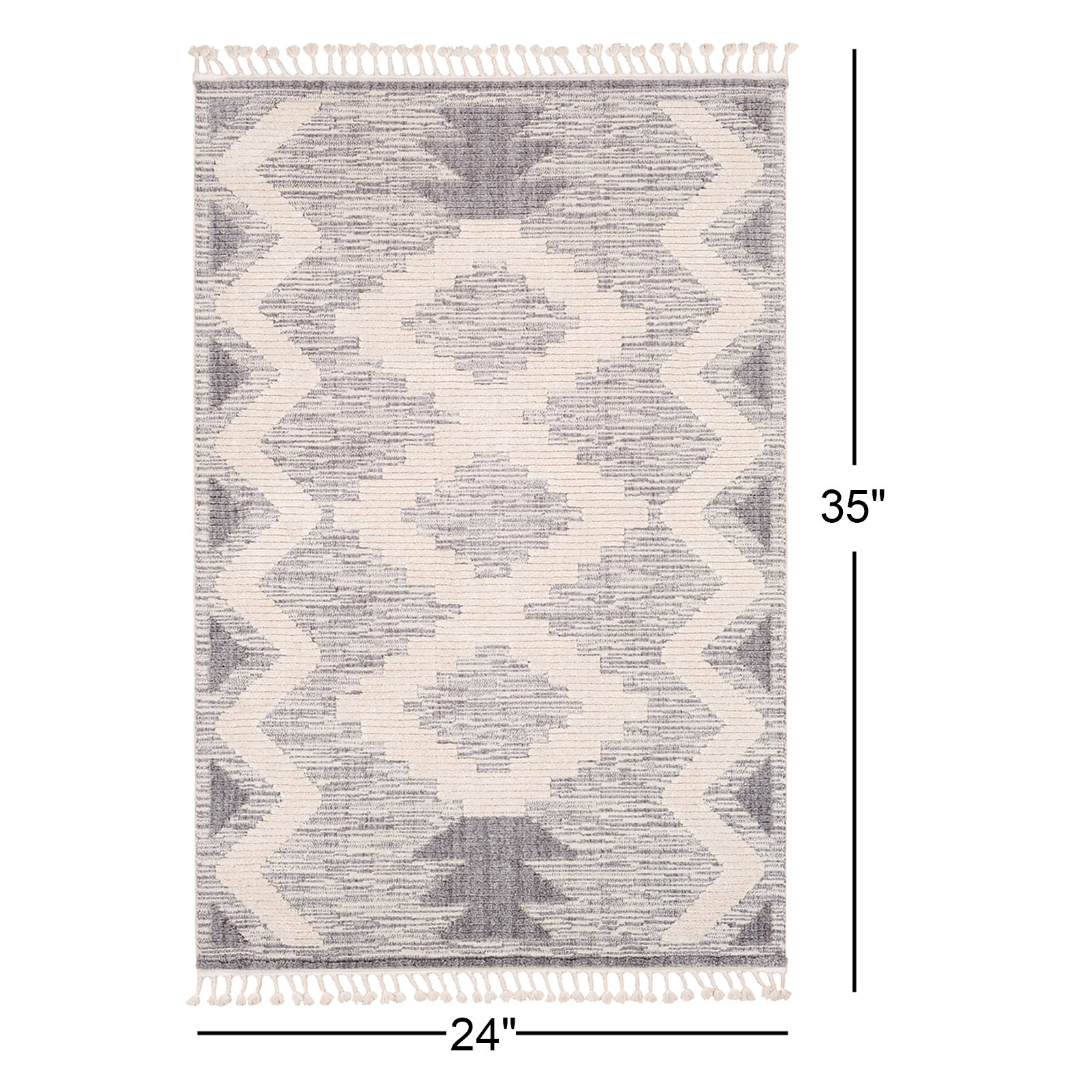 Highpoint Gray Ivory Geometric Rug, Rectangle 2' x 2'11"