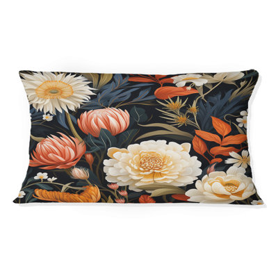 Motif tropical orange et beige - coussin à imprimé floral