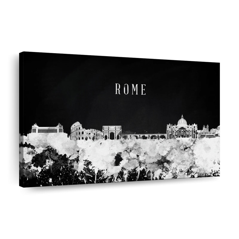Rome Skyline BW, H 8 po x l 12 po x P 1 po