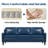 Mid-Century Faux Leather Blue Sofa-1531267031