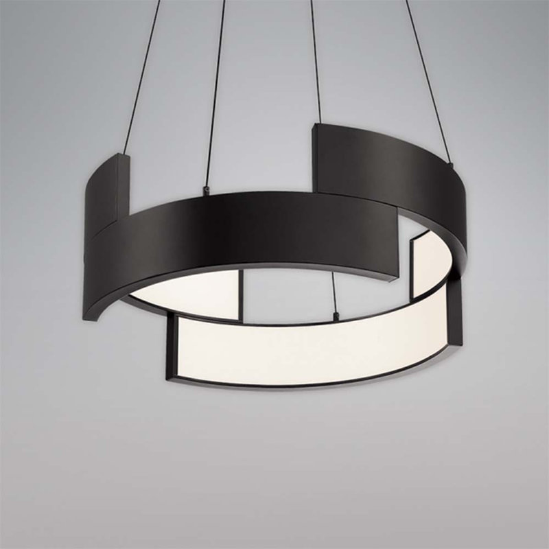 Frampton 1 - Light LED Pendant, Black, 38 Inches