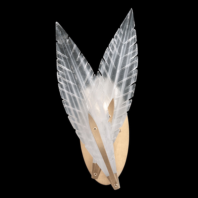 Plume Flush Mounted Sconce, Gold Leaf