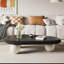 Table basse moderne 51 "ovale noir crème / brun avec trois pieds ronds-386511748-380611240