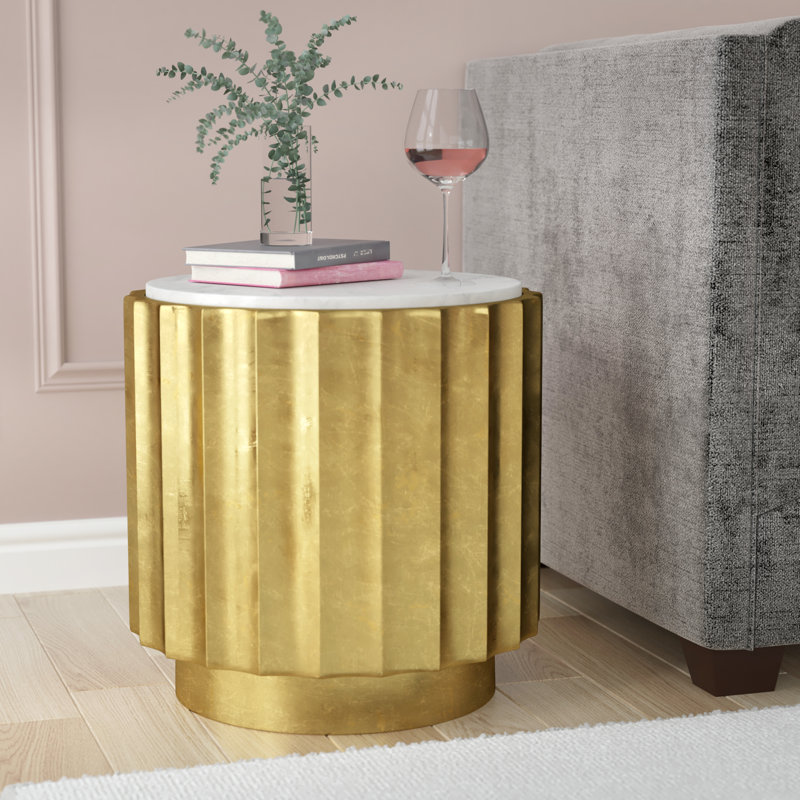 Mycha Marble Top End Table