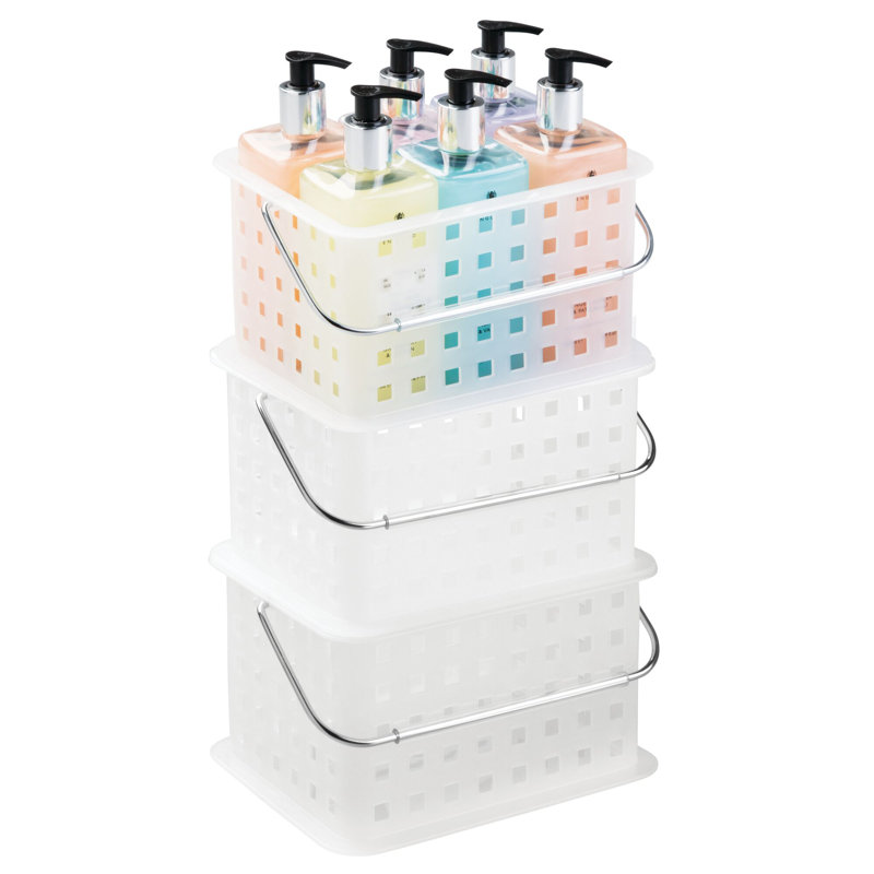 Plastic Shower Basket with Handle - Portable Shower Caddy for Bathroom or College Dorm