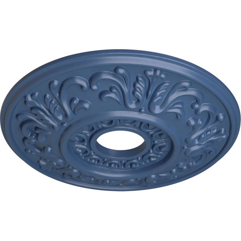 Endurathane Saverne Ceiling Medallion, 18 1/2"W x 13 1/2"H x 1 7/8"P, Hand-Painted Painted Turtle Crackle Finish, Americana