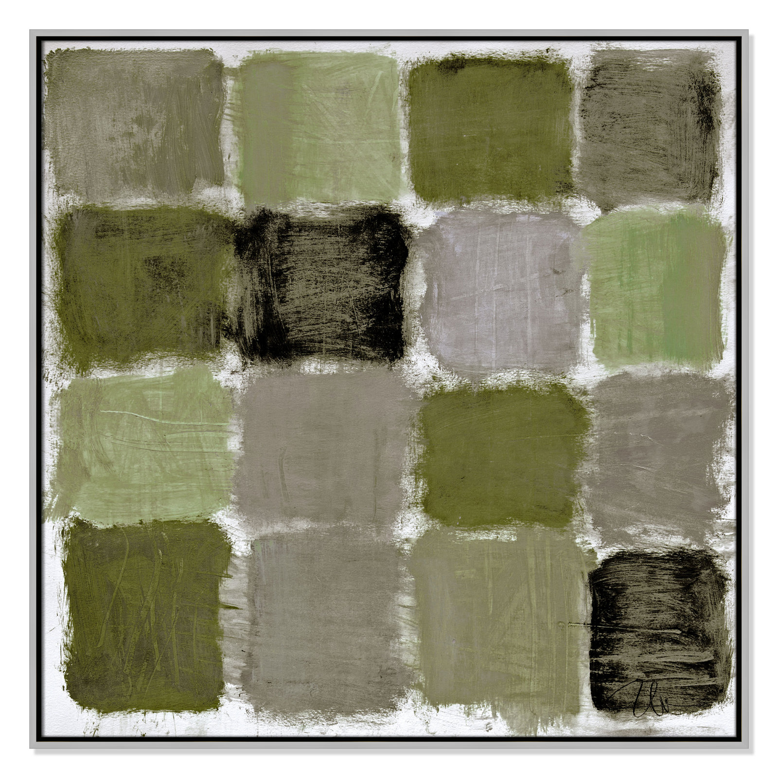 Coppola "Powder Room Green Reflections" Print, 37.5" H x 37.5" W, Silver