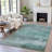 Machine Washable Indoor/Outdoor Xhevrie Teal Rug-112026896