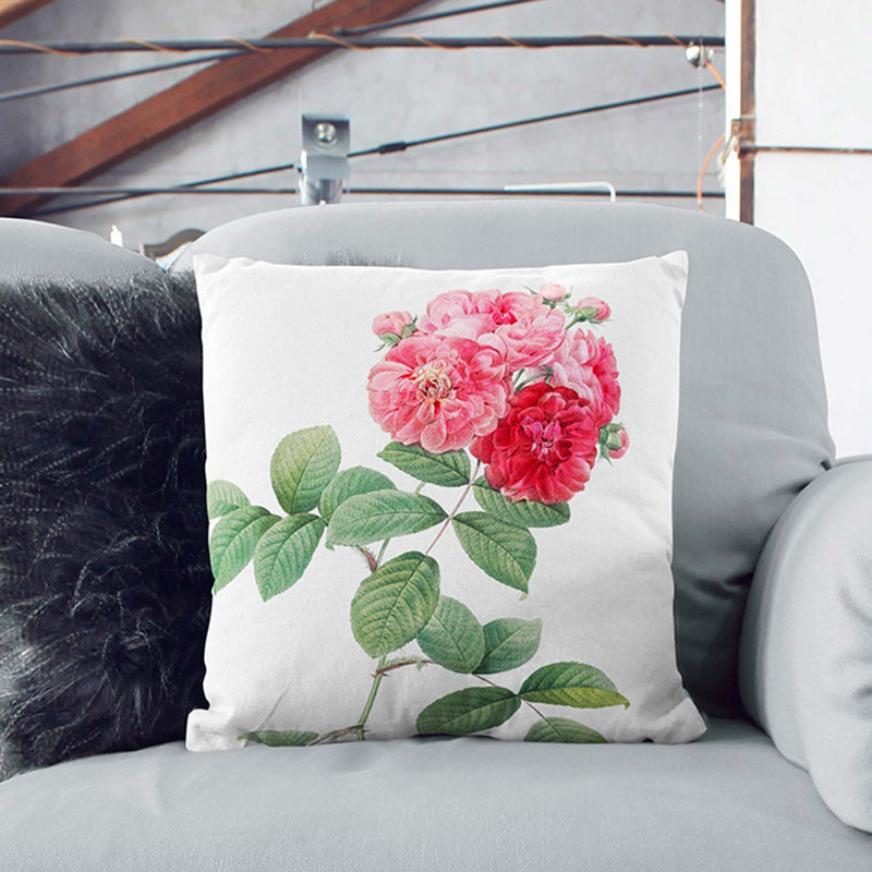 Square Throw Cushion, White, 40cm H x 40cm W x 15cm D