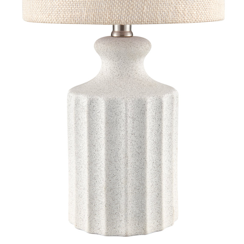 Lampe de table en céramique 17,5 ", Blanc sablé