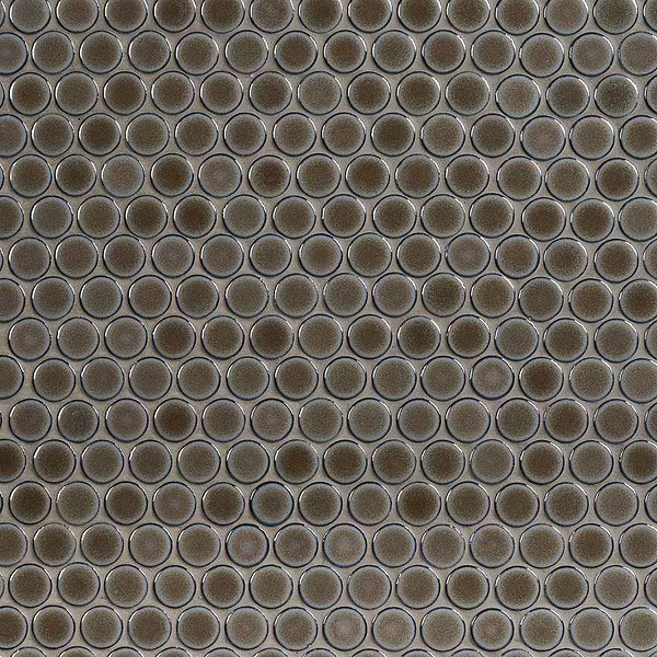 Nirvana 1 in. x 1 in. Glossy Porcelain Tile, Dark Gray
