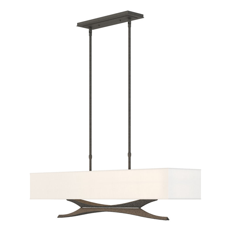 Moreau 4 - Light Kitchen Island Pendant, Natural Anna, Natural Iron