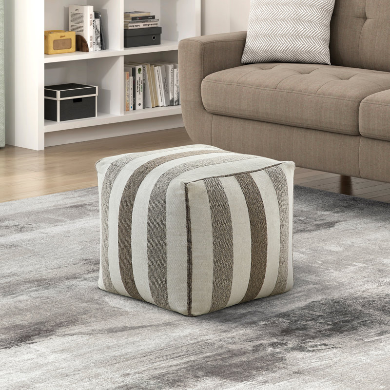 Modern Square Pouf Jacquard Fabric Upholste Ottoman, Non-Slip Floor Pouf, Bean Bag Chair, 1Pc Sitting Pouf